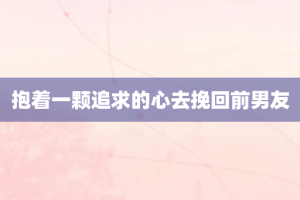 抱着一颗追求的心去挽回前男友