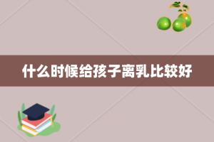 什么时候给孩子离乳比较好