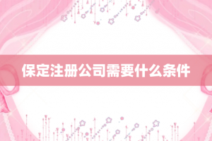 保定注册公司需要什么条件