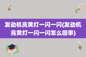 发动机亮黄灯一闪一闪(发动机亮黄灯一闪一闪怎么回事)