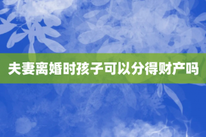 夫妻离婚时孩子可以分得财产吗