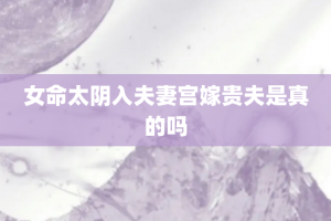 女命太阴入夫妻宫嫁贵夫是真的吗