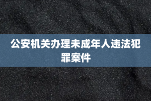 公安机关办理未成年人违法犯罪案件