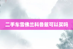 二手车雪佛兰科鲁兹可以买吗