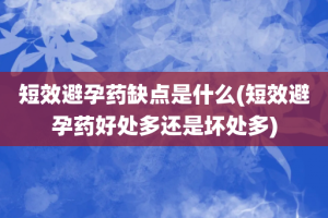 短效避孕药缺点是什么(短效避孕药好处多还是坏处多)