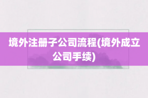 境外注册子公司流程(境外成立公司手续)