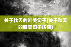 关于秋天的唯美句子(关于秋天的唯美句子伤感)