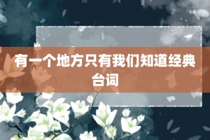 有一个地方只有我们知道经典台词