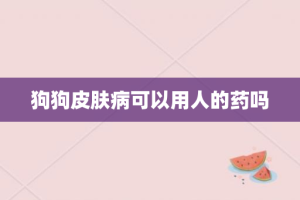 狗狗皮肤病可以用人的药吗