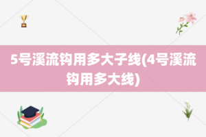 5号溪流钩用多大子线(4号溪流钩用多大线)