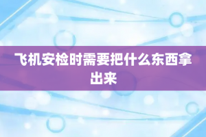 飞机安检时需要把什么东西拿出来