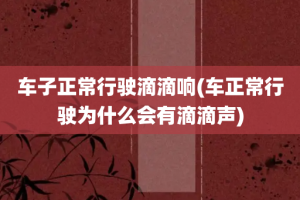 车子正常行驶滴滴响(车正常行驶为什么会有滴滴声)