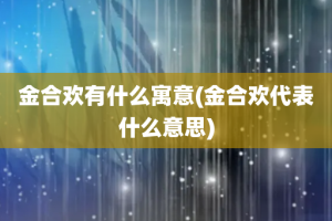 金合欢有什么寓意(金合欢代表什么意思)