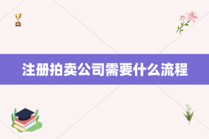 注册拍卖公司需要什么流程