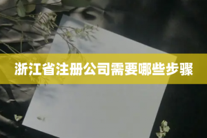 浙江省注册公司需要哪些步骤