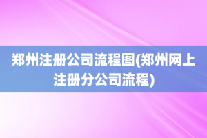 郑州注册公司流程图(郑州网上注册分公司流程)