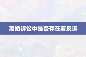 离婚诉讼中是否存在着反诉