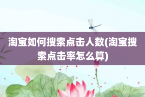 淘宝如何搜索点击人数(淘宝搜索点击率怎么算)