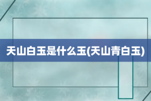 天山白玉是什么玉(天山青白玉)