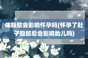 体脂肪会影响怀孕吗(怀孕了肚子脂肪后会影响胎儿吗)