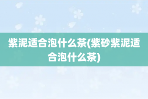 紫泥适合泡什么茶(紫砂紫泥适合泡什么茶)
