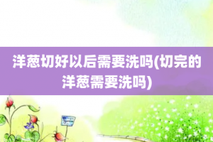 洋葱切好以后需要洗吗(切完的洋葱需要洗吗)