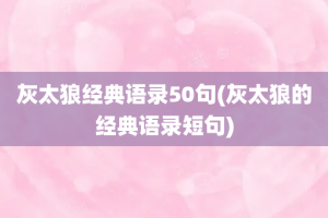 灰太狼经典语录50句(灰太狼的经典语录短句)