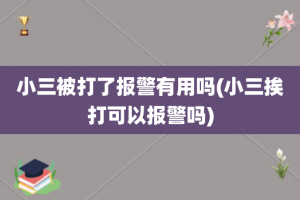 小三被打了报警有用吗(小三挨打可以报警吗)