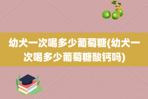 幼犬一次喝多少葡萄糖(幼犬一次喝多少葡萄糖酸钙吗)