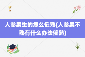 人参果生的怎么催熟(人参果不熟有什么办法催熟)