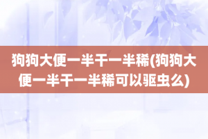 狗狗大便一半干一半稀(狗狗大便一半干一半稀可以驱虫么)