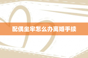 配偶坐牢怎么办离婚手续