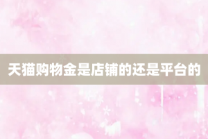 天猫购物金是店铺的还是平台的
