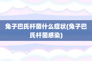 兔子巴氏杆菌什么症状(兔子巴氏杆菌感染)