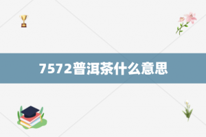 7572普洱茶什么意思