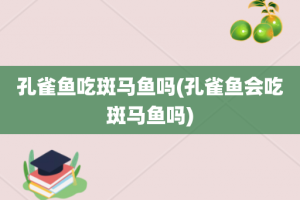 孔雀鱼吃斑马鱼吗(孔雀鱼会吃斑马鱼吗)