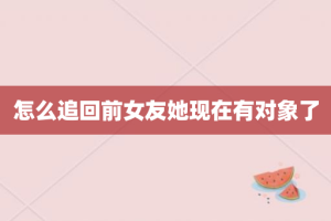 怎么追回前女友她现在有对象了