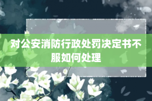 对公安消防行政处罚决定书不服如何处理