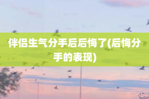 伴侣生气分手后后悔了(后悔分手的表现)