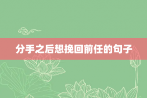 分手之后想挽回前任的句子