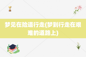 梦见在险道行走(梦到行走在艰难的道路上)