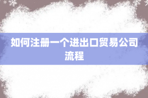 如何注册一个进出口贸易公司流程