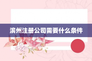 滨州注册公司需要什么条件