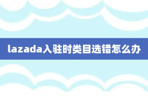 lazada入驻时类目选错怎么办