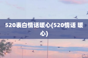 520表白情话暖心(520情话 暖心)