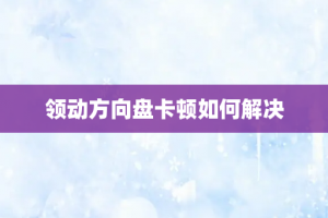 领动方向盘卡顿如何解决