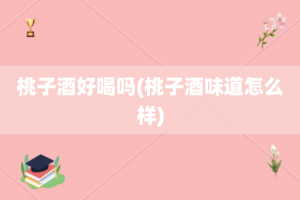 桃子酒好喝吗(桃子酒味道怎么样)