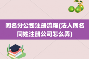 同名分公司注册流程(法人同名同姓注册公司怎么弄)