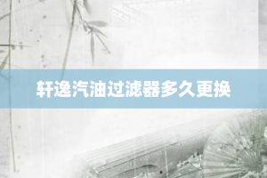 轩逸汽油过滤器多久更换