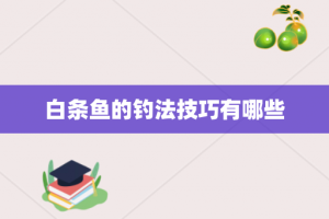 白条鱼的钓法技巧有哪些